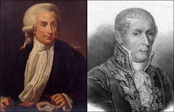 Luigi Galvani e Alessandro Volta.